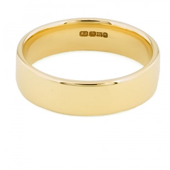 9ct gold 5.8g 6mm Flat Court Wedding Ring size T